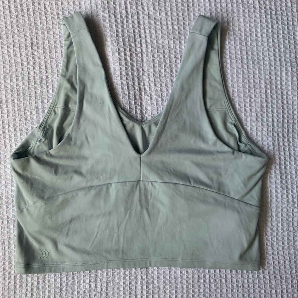 All in Motion Longline Cropped Tank Sport Bra Light Medium Support Mint Green XL - Picture 2 of 12